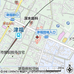 福岡県久留米市津福本町1640-1周辺の地図