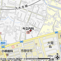 福岡県久留米市西町296周辺の地図