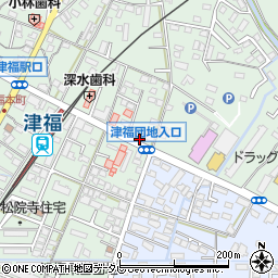 福岡県久留米市津福本町1614-1周辺の地図