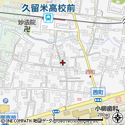 福岡県久留米市西町231-26周辺の地図