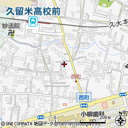 福岡県久留米市西町229周辺の地図