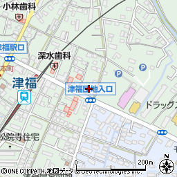 福岡県久留米市津福本町1614周辺の地図
