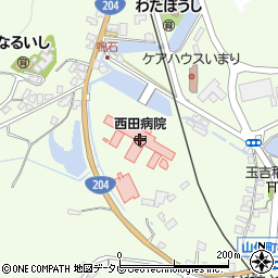 西田病院周辺の地図
