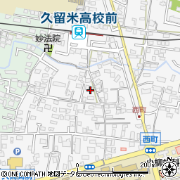 福岡県久留米市西町233-3周辺の地図