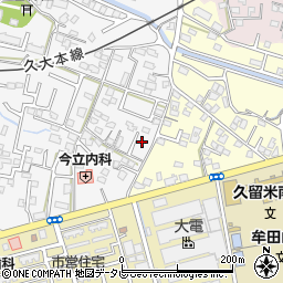 福岡県久留米市西町303周辺の地図