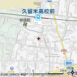 福岡県久留米市西町269周辺の地図