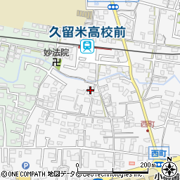 福岡県久留米市西町269-2周辺の地図
