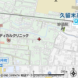 福岡県久留米市津福本町21周辺の地図