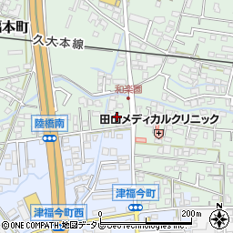 福岡県久留米市津福本町564周辺の地図