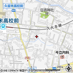 福岡県久留米市西町371周辺の地図