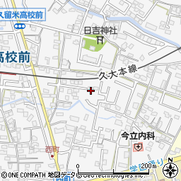 福岡県久留米市西町373周辺の地図