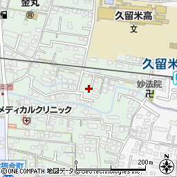福岡県久留米市津福本町107周辺の地図