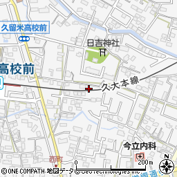 福岡県久留米市西町370-8周辺の地図