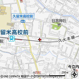 福岡県久留米市西町426周辺の地図