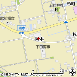 佐賀県小城市岡本周辺の地図