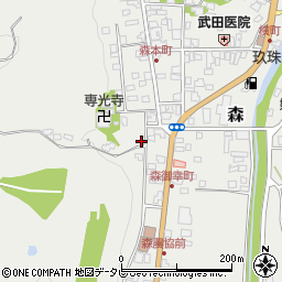 大分県玖珠郡玖珠町森1033周辺の地図