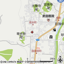 大分県玖珠郡玖珠町森1048周辺の地図