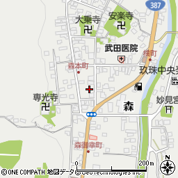 大分県玖珠郡玖珠町森992周辺の地図