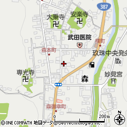 大分県玖珠郡玖珠町森973周辺の地図