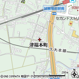 福岡県久留米市津福本町641周辺の地図