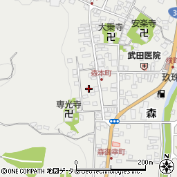 大分県玖珠郡玖珠町森1051周辺の地図