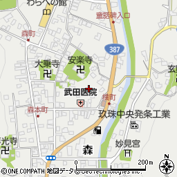 大分県玖珠郡玖珠町森周辺の地図
