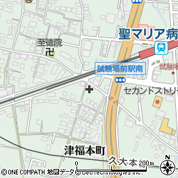 福岡県久留米市津福本町652周辺の地図