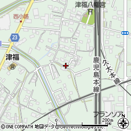 福岡県久留米市津福本町1169-27周辺の地図