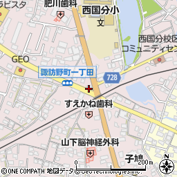 サラダ館久留米一丁田店周辺の地図