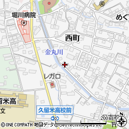 福岡県久留米市西町649-2周辺の地図