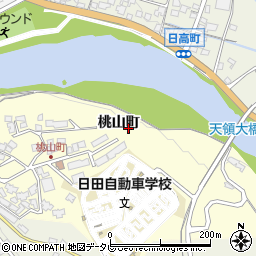 大分県日田市桃山町周辺の地図