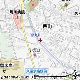 福岡県久留米市西町648-1周辺の地図