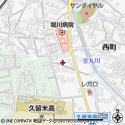福岡県久留米市西町499周辺の地図