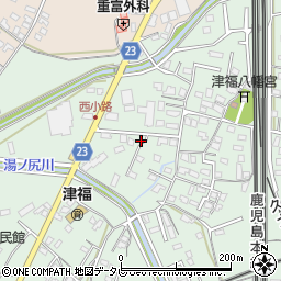 福岡県久留米市津福本町1223周辺の地図