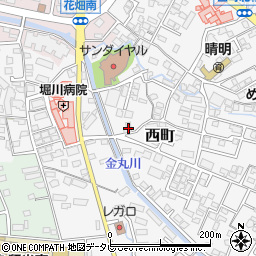 福岡県久留米市西町608周辺の地図