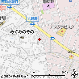 一丁田久留米停車場線周辺の地図