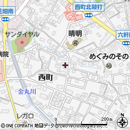 福岡県久留米市西町876周辺の地図