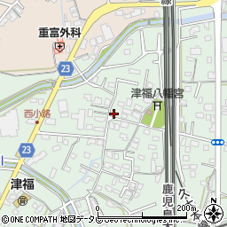 福岡県久留米市津福本町1070-5周辺の地図