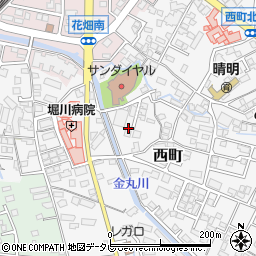 福岡県久留米市西町609-7周辺の地図