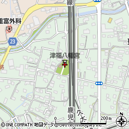 福岡県久留米市津福本町1076周辺の地図