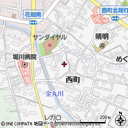 福岡県久留米市西町608-4周辺の地図