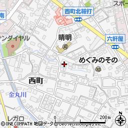 福岡県久留米市西町845周辺の地図