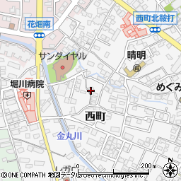 福岡県久留米市西町886-2周辺の地図