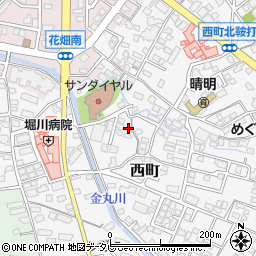 福岡県久留米市西町890周辺の地図