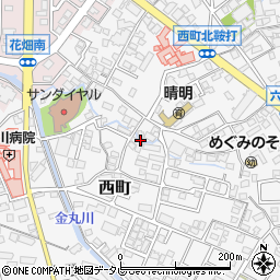 福岡県久留米市西町874-27周辺の地図