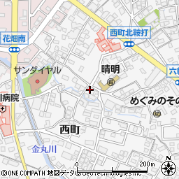 福岡県久留米市西町874周辺の地図