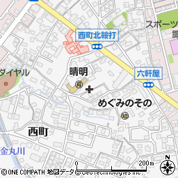 福岡県久留米市西町847-3周辺の地図