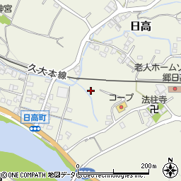 大分県日田市日高周辺の地図