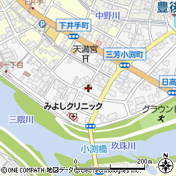 日田三芳郵便局周辺の地図