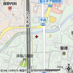 福岡県久留米市津福本町1047-1周辺の地図